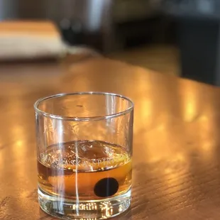 a glass of whiskey