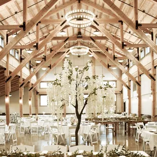 tables set for a wedding reception