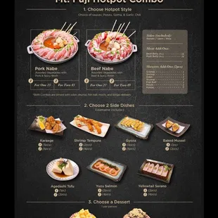 Menus from their website - chankoshabu.com