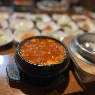 Beef tofu soup