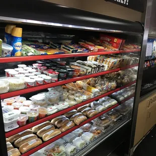 a display of food items