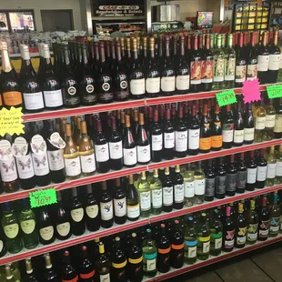 a variety of wines on display