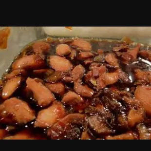 a close up of a plate of food