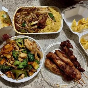 a variety of food items