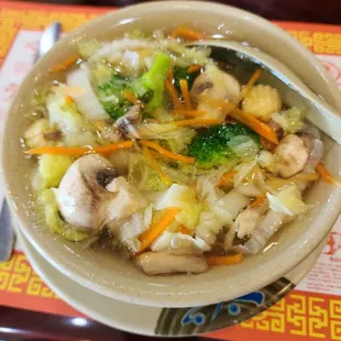 Super vegetable soup-- gotta try-- and staff &amp; owners r wonderful honest people!! Hard workers..