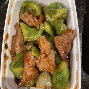 Pepper steak, almost no sauce