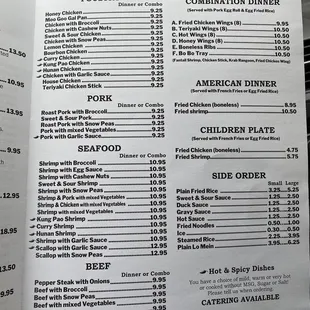 the menu