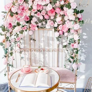 Rose covered chair