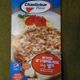 Paper takeout menu cover.