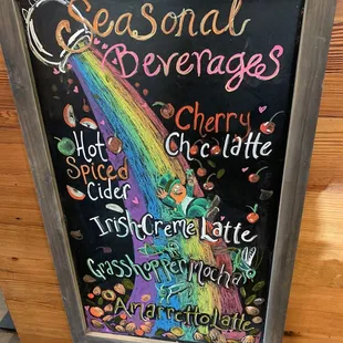 a chalk board sign