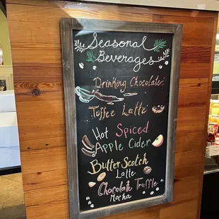 Seasonal Beverages Menu