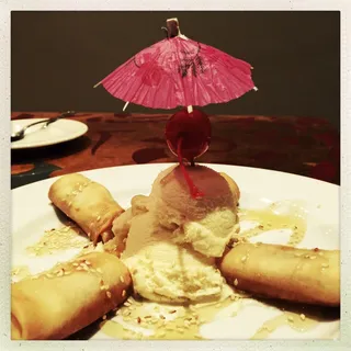 Crispy Fried Banana with Ice Cream