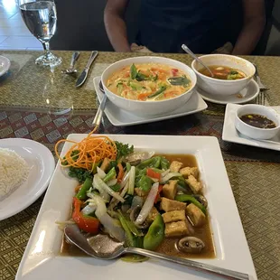 Red Curry, Stir Fry, Tom Yum Soup, Gyoza