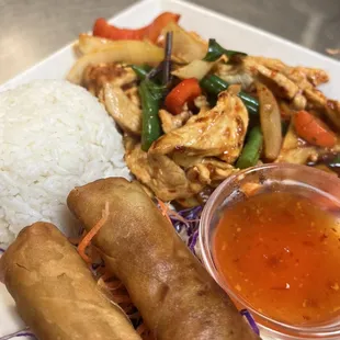 Basil chicken lunch combo