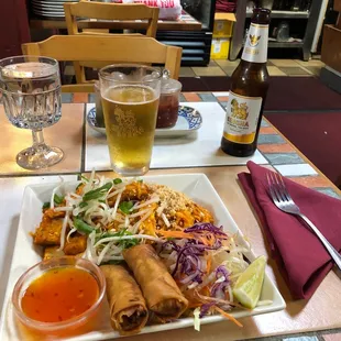 Pad Thai lunch special combo and a Singha