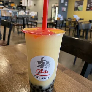 Jackfruit boba smoothie