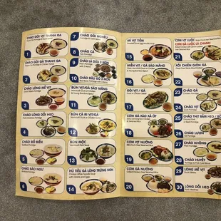 a menu for a restaurant