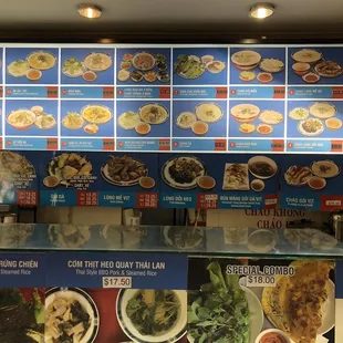 the menu of the restaurant