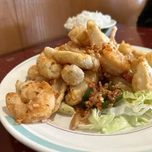 / Spicy Salted Squid, Shrimp &amp; Scallops delicious