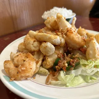 / Spicy Salted Squid, Shrimp & Scallops