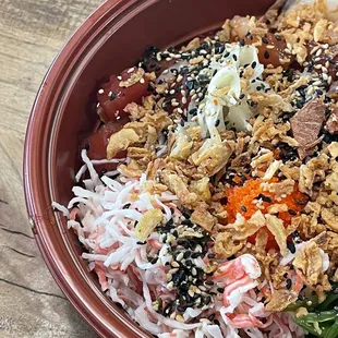 Poke Large Poki Bowl with chaodown mix as a protein