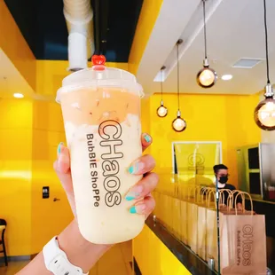 Thai Tea Créme Brûlée 60% sweetness. Perfect for hot summer days.