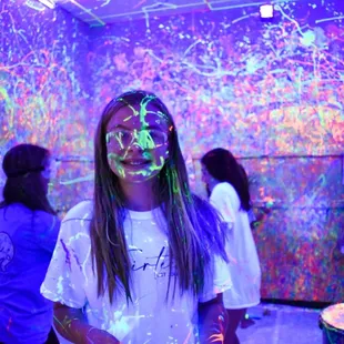 Face covered in paint