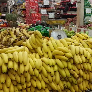 a large display of bananas