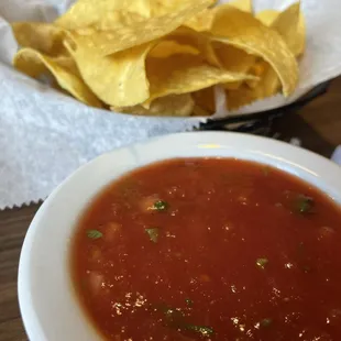 Free chips &amp; salsa before the meal. You don't see that these days.