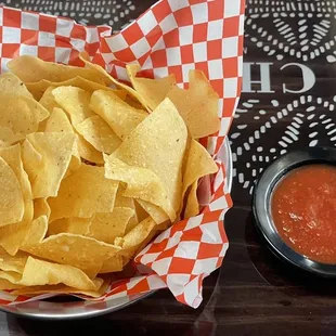 Complimentary chips and salsa