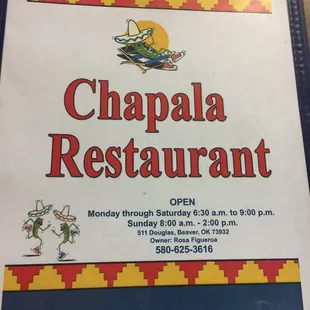 a sign for the restaurant