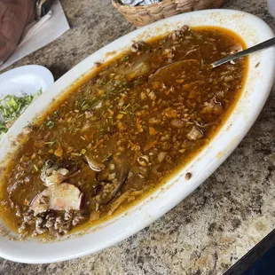 Do not recommend!  I got the famous house specialty carne en su jugo.. you can see all the grease on the plate service is also bad!