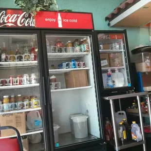 Your choice of drinks: tea, can soda, bottle variety of juices/water