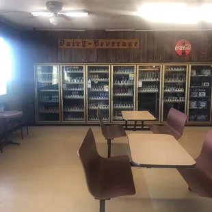 empty tables and chairs