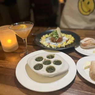 Escargot, Trio of Salmon