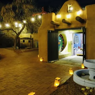 Chapel Guadalupe door at night