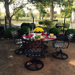 Breakfast on the sunrise patio.