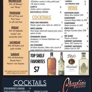 New menu as of 5/11/2021 , reduced menu for happy hour. Not the same as before. Even my white sangria reduced in size. :-(