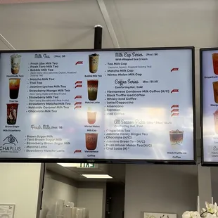 Milk Tea Menu