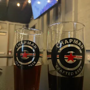 two glasses of craft beer