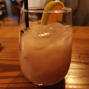 a drink in a glass