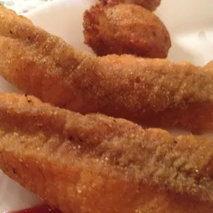 Fried catfish fillets