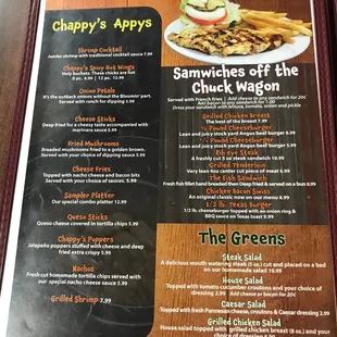 the menu