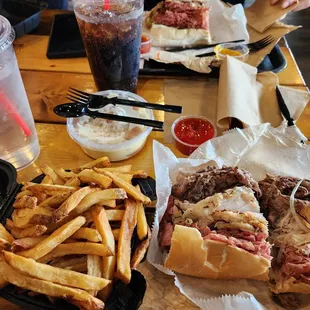 a table full of food