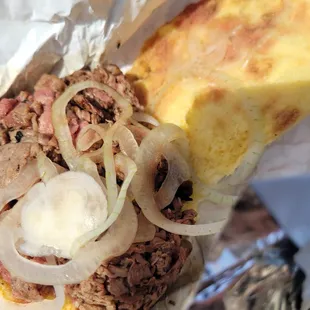 Pit Beef with raw onions is a glorious thing. Did you know that Pit Beef is a BALTIMORE thing? hashtag fact