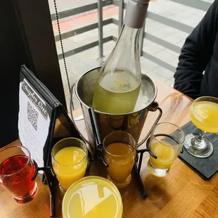 Amazing mimosa flight--just need better pour glasses to prevent wasting the juice