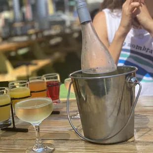 Mimosa with juice flight