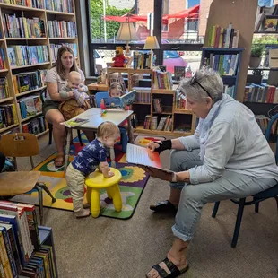 Every Tuesday at 10:30 we host a story time. Stuffies and blankies welcome!