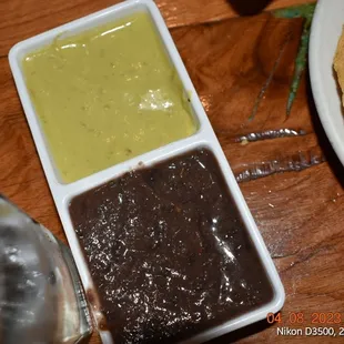 Jalapeno salsa and black beans salsa