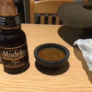 A Modelo and some chips and salsa